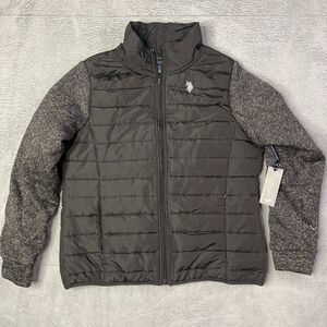 NWT U.S. Polo Womens Black Terra Hybrid Jacket Size Large